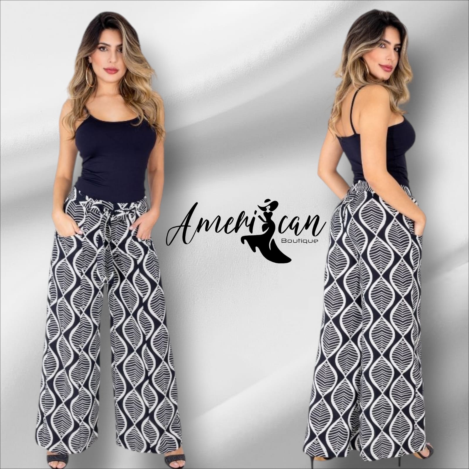 pantalon de tela de rayas con rombos